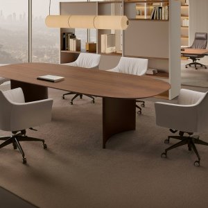 Calacatta gold marble top on the Sella table