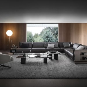 Asso corner composition by i4Mariani with bookcase modules and table module