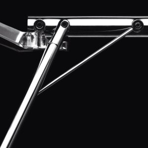 Back-painted tempered glass top on a Nomos executive table