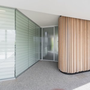 Glazed hinged door of the W80 partition system