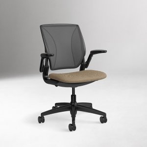 World LM workstation chair with mesh seat and black frame