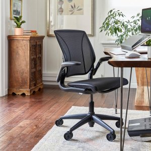 Adjustable Duron armrests on the Humanscale World LM office chair