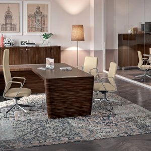 X10 desk in striped ebony for the managing director's cabin