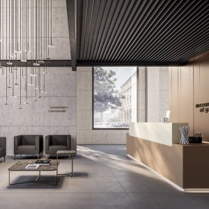 Matt lacquer modules of the Z1 reception desk