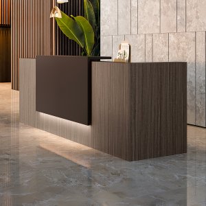 Compact 126 cm Z2 by Quadrifoglio desk composition for a small office entrance