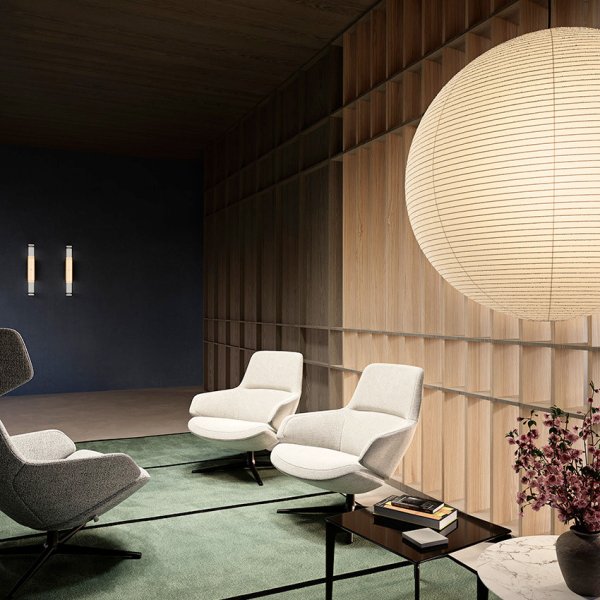 Corporate reception in India with Arper designer armchairs and seating