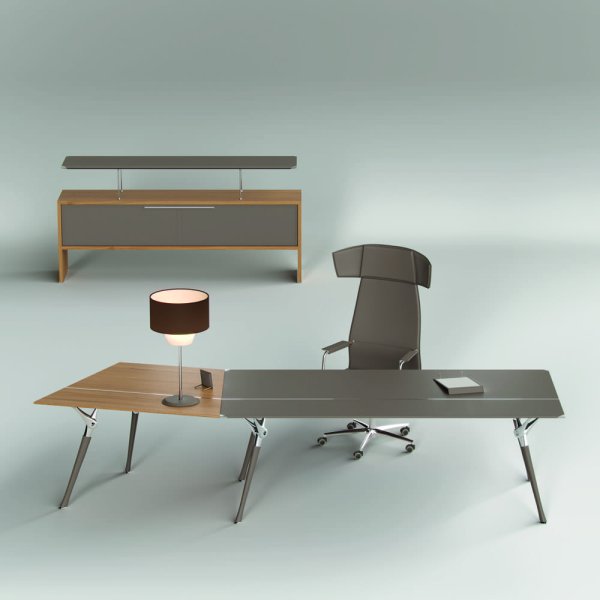 Codutti leather executive desk in a corporate HQ