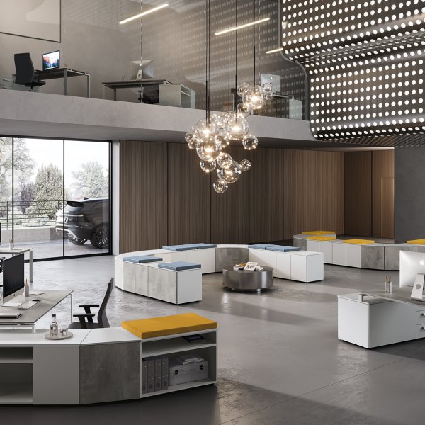 Multi-floor office fit-out furnished with Colombini Office workstations