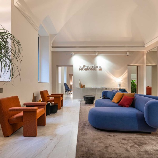 LaCividina made-in-Italy sofa in a corporate lounge