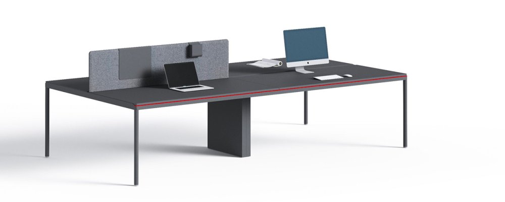 Desk with integrated pedestal
