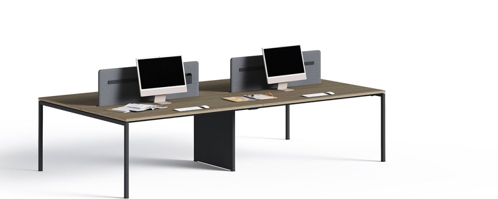 Desk with integrated pedestal